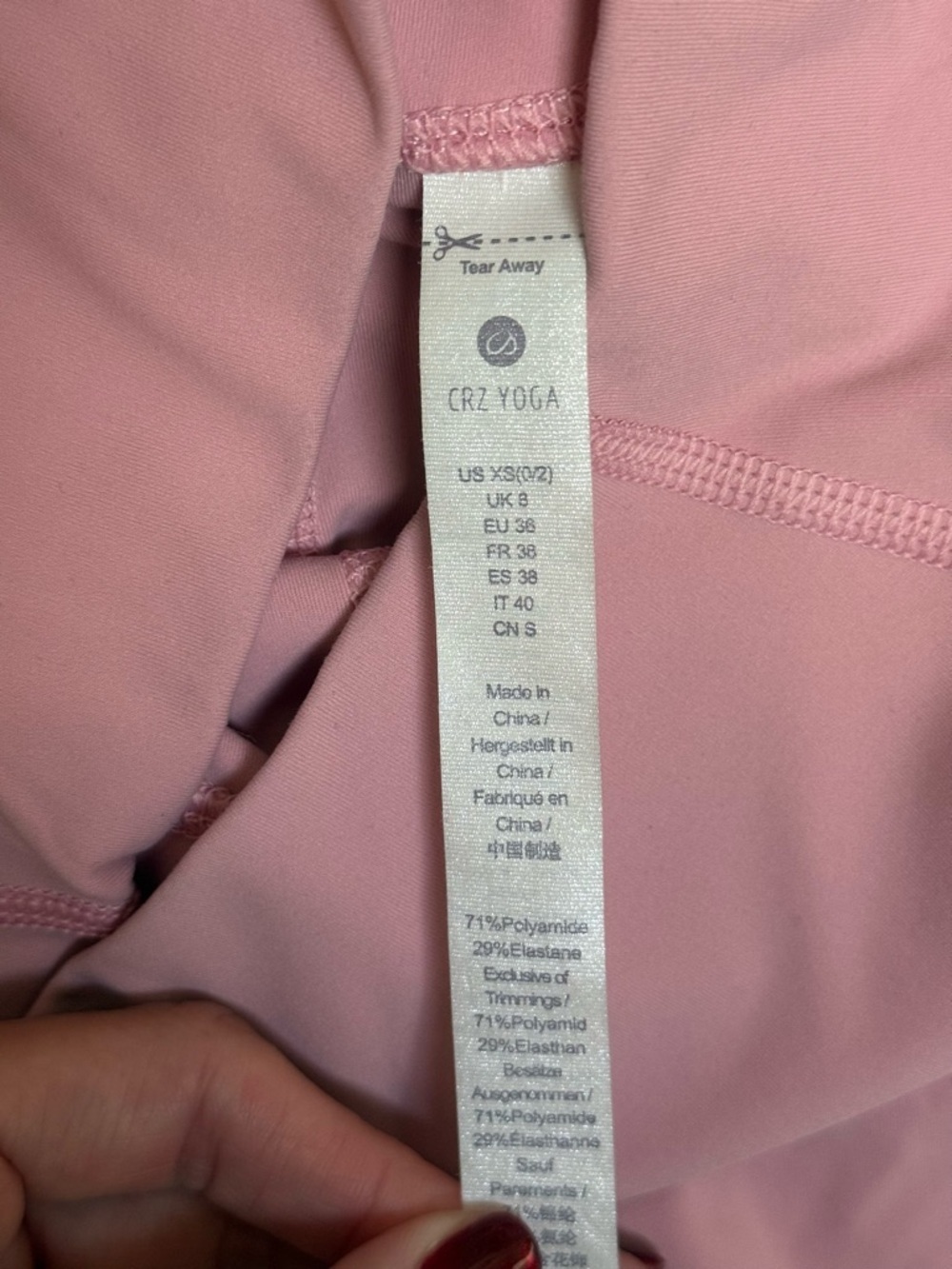 CRZ Yoga Pink Biker Shorts XS High Waisted Pocket Athletic - Picture 7 of 7